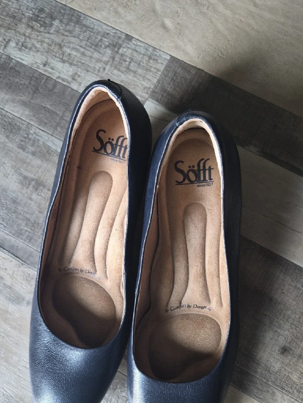 Söfft Black Textured Leather Comfort Dress Pumps Heels Size 9